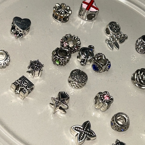 Silver Charm Bracelet Set with Intricate Designs - Picture 3 of 3